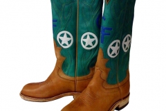 "GF Sheriff Star" Cowboy Boot with green leather uppers