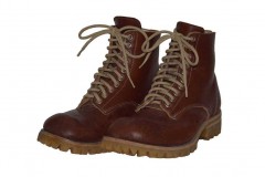 Brown lace up hiking boot with full lug soles