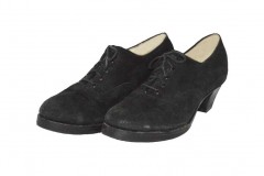 Black suede out Women's oxford. 2.5" Heel
