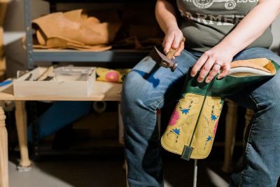 Aly L's Custom Boots and Shoes, custom bootmaker in Cheyenne Wyoming.  Personal branding photography by Megan Lee Photography.