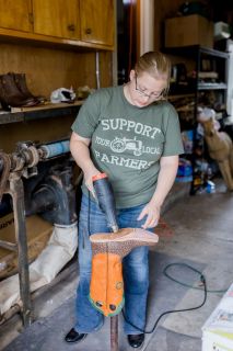 Aly L's Custom Boots and Shoes, custom bootmaker in Cheyenne Wyoming.  Personal branding photography by Megan Lee Photography.