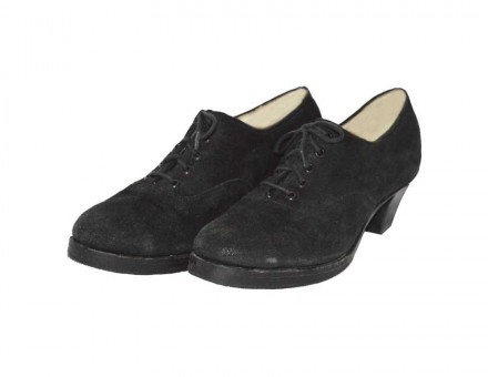 "Suede Oxford" Black suede Women's Oxford shoes with 2.5" Heel